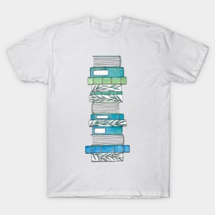 Aqua Botanical Books T-Shirt